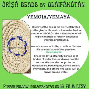Ifa Orisa YEMOJA beads by Olaifakotan (Blue/White)